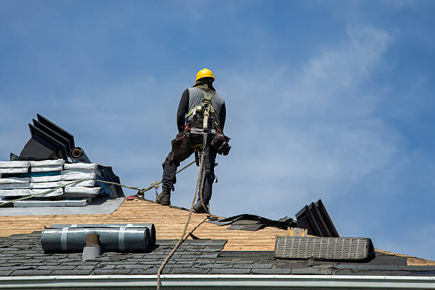 Professional Gutter Installation technician working in Fayetteville, NC